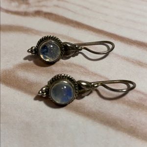 Pale Moonstone and Silver Earrings